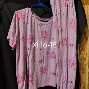 Purple Sun and Stars Pajama Set